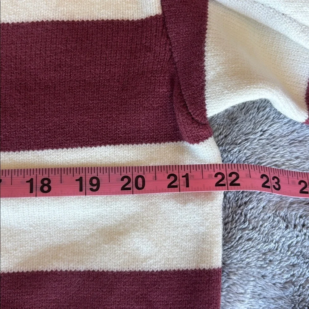 Vigoss Rugby Stripe Sweater in Oxblood Combo Size X-Small NWT